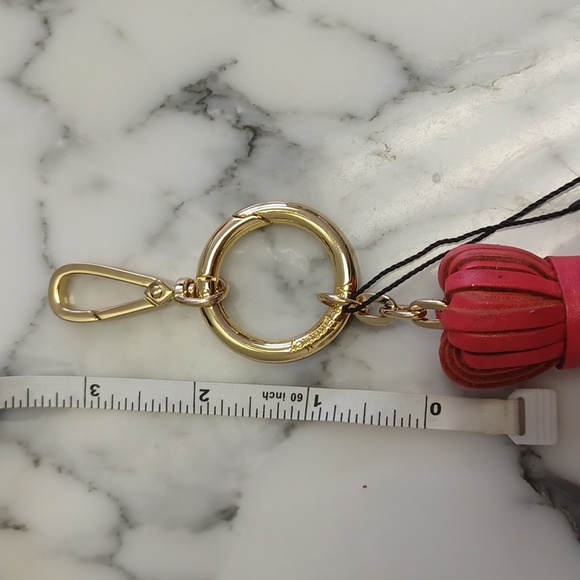 Vera Bradley Loop Keychain Sunset Canyon Tassel Bag Charm Genuine Leather NWT - Picture 5 of 17